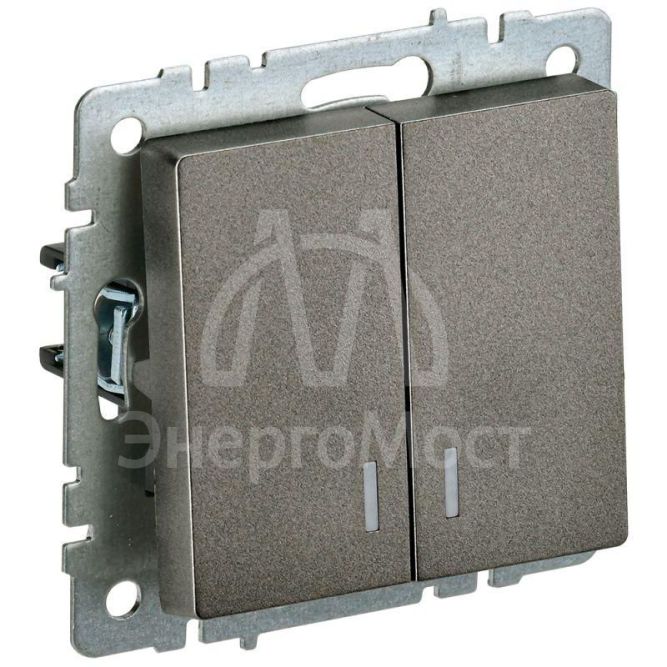 Выключатель 2-кл. СП BRITE ВС10-2-1-БрТБ 10А с инд. бронза IEK BR-V20-1-10-K45