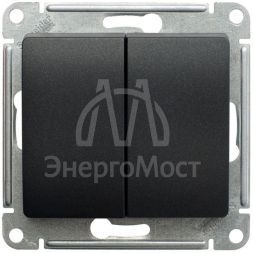 Механизм переключателя 2-кл. СП Glossa 10А IP20 (сх. 6) 10AX антрацит SchE GSL000765