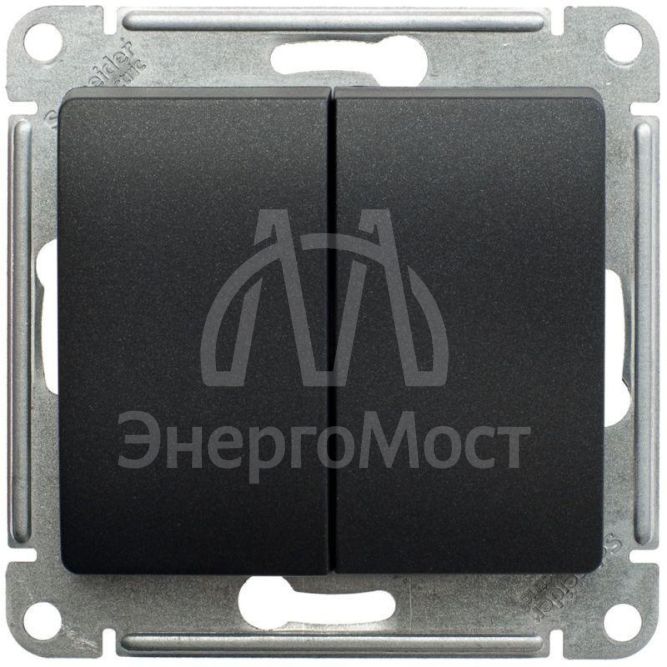 Механизм переключателя 2-кл. СП Glossa 10А IP20 (сх. 6) 10AX антрацит SchE GSL000765