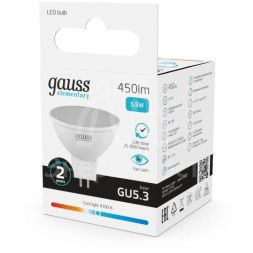 Лампа светодиодная Elementary MR16 5.5Вт 4100К бел. GU5.3 450лм 180-240В Gauss 16526 / 13526