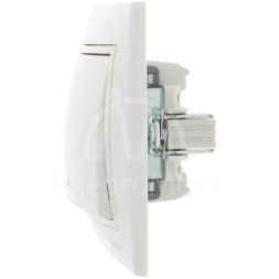 Выключатель проходной 1-кл. СП Мира 10А IP20 с бел.вставкой бел. LEZARD 701-0202-105