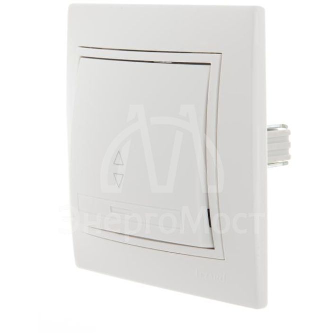 Выключатель проходной 1-кл. СП Мира 10А IP20 с бел.вставкой бел. LEZARD 701-0202-105