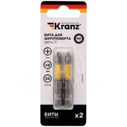Бита для шуруповерта IMPACT PH2х50мм (уп.2шт) Kranz KR-92-0441
