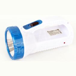 Фонарь аккумуляторный LED3861 аккум. 220В бел. 1Вт LED +12SMD LED 2 режима SLA пласт. коробка Ultraflash 14256