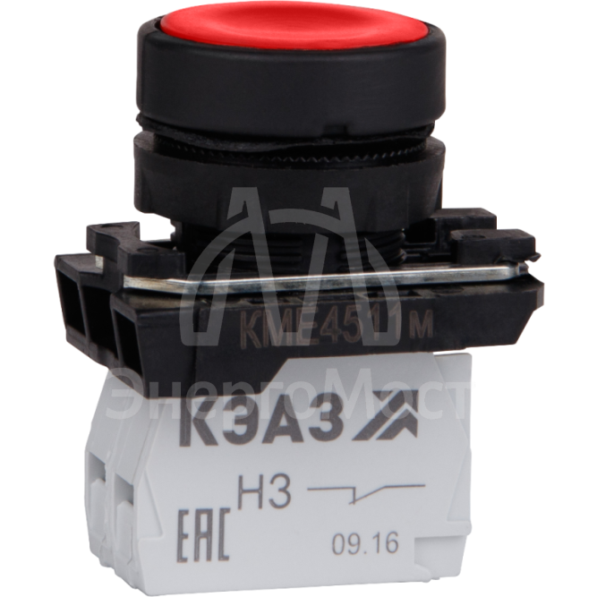 Кнопка КМЕ4522м-красный-2но+2нз-цилиндр-IP54 КЭАЗ 293182