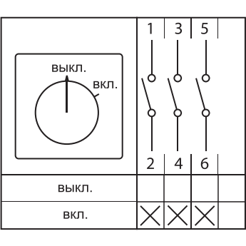 Переключатель кулачковый ПК-2-13 3П 40А &amp;quot;ВКЛ-ВЫКЛ&amp;quot; EKF pk-2-13-40