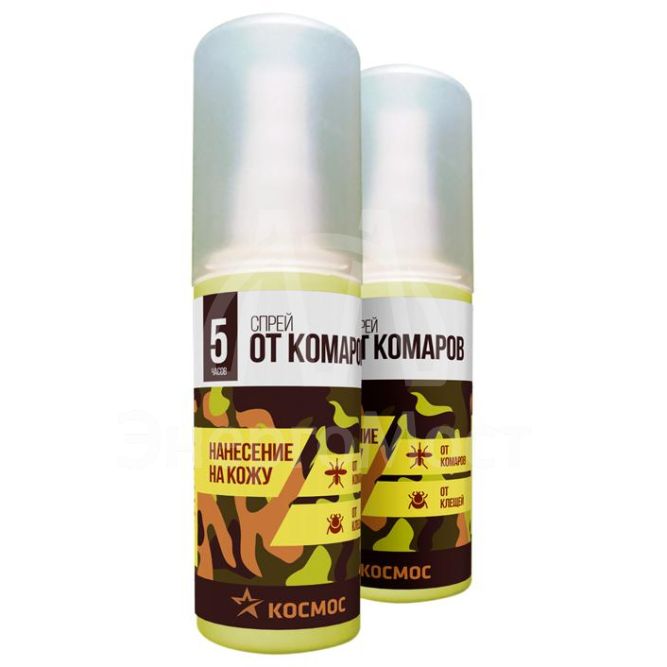 Спрей-репеллент от комаров/клещей/мокрецов/слепней/мошек с ароматом лимона (наносится на кожу) Космос KOC_GH327