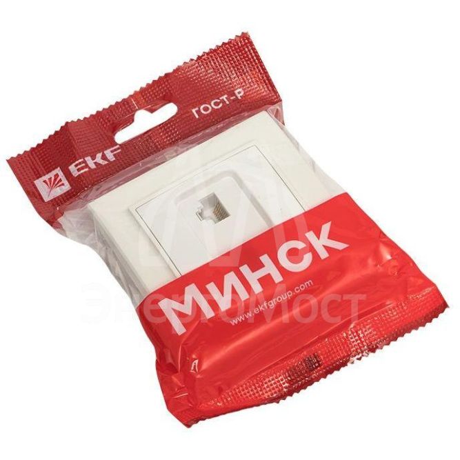 Розетка компьютерная 2-м СП Минск RJ45 бел. EKF ERK02-035-10