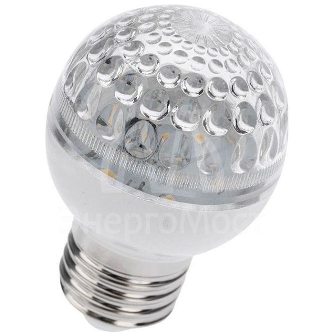 Лампа светодиодная 1Вт 9LED Шар d50 E27 тепл. бел. Neon-Night 405-216