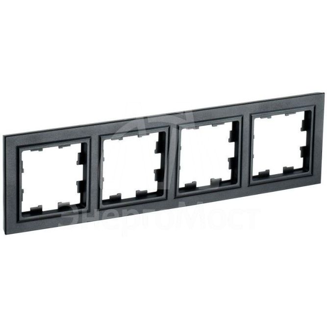 Рамка 4-м BRITE РУ-4-БрЧ черн. IEK BR-M42-K02