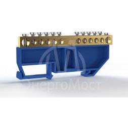 Шина нулевая на DIN-изоляторе 6х9мм 12 отвер. латунь TOKOV ELECTRIC TKE-BCB-69-12-DIN/N