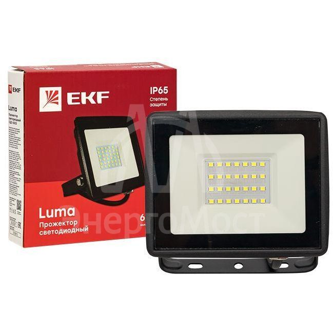 Прожектор светодиодный СДО-3003 30Вт 6500К IP65 Basic EKF FLL-3003-30-6500