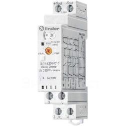 Диммер модульный ведущий электронный (Master) 4 функции сигнал 0-10В подключение до 32 ведомых диммеров (Slave) управление до 15 кнопок с подсветкой 230В AC (50Гц) IP20 FINDER 151082300010