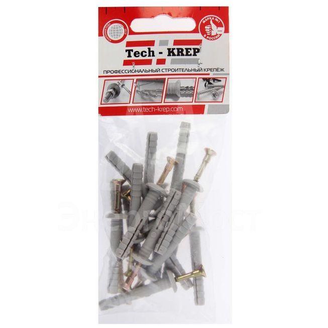 Дюбель-гвоздь 6х40 с грибовидной манжетой полипропилен (уп.16шт) пакет Tech-Krep 102945