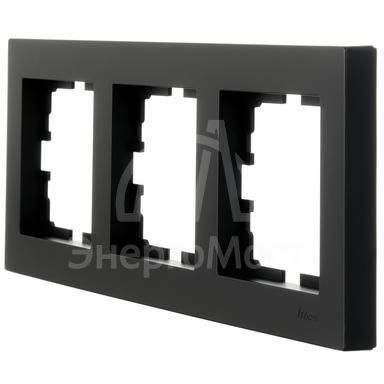 Рамка 3-местн. горизонт. VESNA черн. бархат LEZARD 742-4200-148