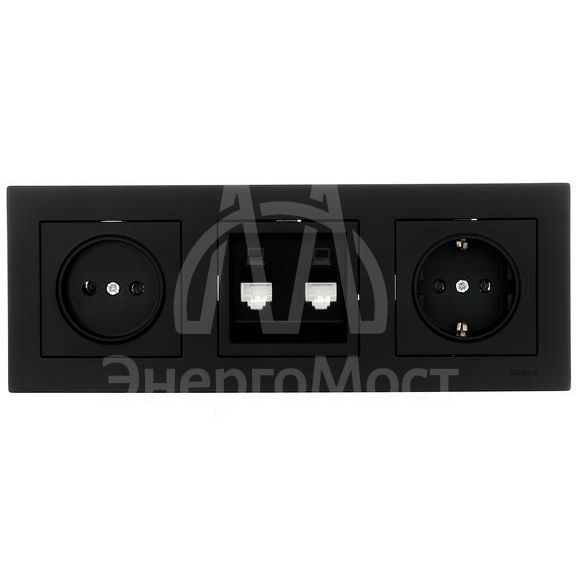 Рамка 3-местн. горизонт. VESNA черн. бархат LEZARD 742-4200-148