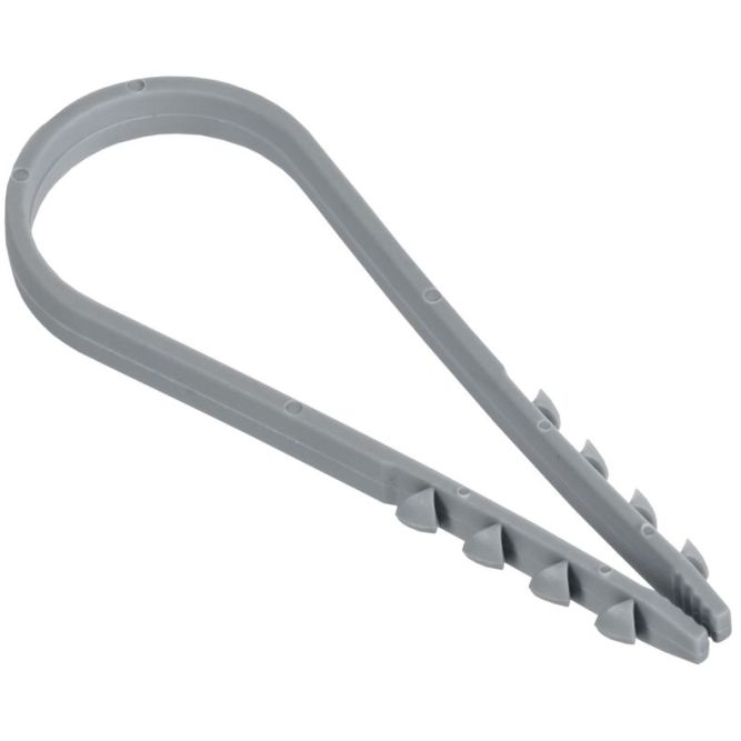 Дюбель-хомут 19х25мм для круглого кабеля нейлон сер. (уп.100шт) GENERICA UDH13-19-25-100-K03-G