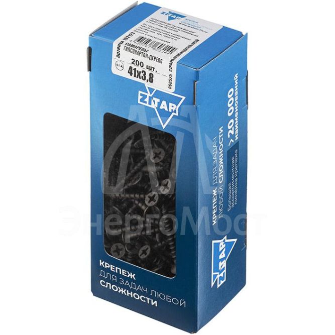 Саморез 3.8х41 гипсокартон-дерево (уп.200шт) коробка Tech-Krep 102123