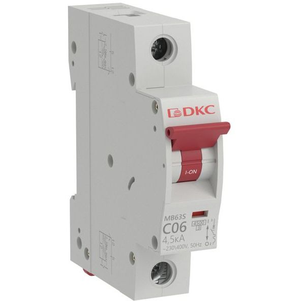 Выключатель автоматический модульный 1п C 6А 4.5кА MB63 YON MB63S-1PC06