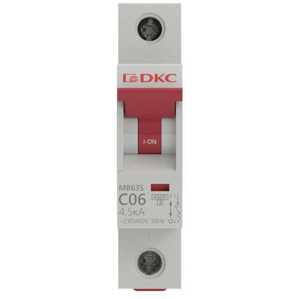 Выключатель автоматический модульный 1п C 6А 4.5кА MB63 YON MB63S-1PC06