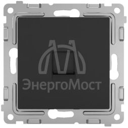 Розетка телефонная 1-м СП Pixel RJ11 механизм карбон TOKOV ELECTRIC TKE-PX-RT1-C14