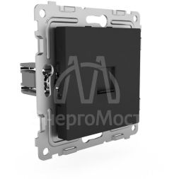 Розетка телефонная 1-м СП Pixel RJ11 механизм карбон TOKOV ELECTRIC TKE-PX-RT1-C14