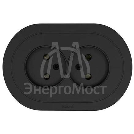 Розетка 2-м СП OSEN без заземл. ПБТ круглая механизм черн. бархат LEZARD 744-4200-128B