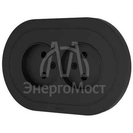 Розетка 2-м СП OSEN без заземл. ПБТ круглая механизм черн. бархат LEZARD 744-4200-128B