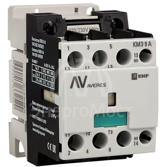 Контактор КМЭ 9А 1NO 230В АС AVERES EKF ctr-s-9-10-230-av