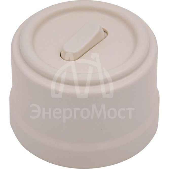 Выключатель 1-кл. (клавишный) пластик песочн. зол. Bironi B1-220-24
