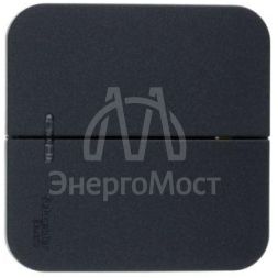 Выключатель 2-кл. ОП Blanca 10А IP20 (сх. 5) 250В с подсветкой с изолир. пластиной антрацит SE BLNVA105116