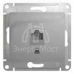 Механизм розетки комп. 1-м СП Glossa RJ45 CAT.5E алюм. SchE GSL000381K