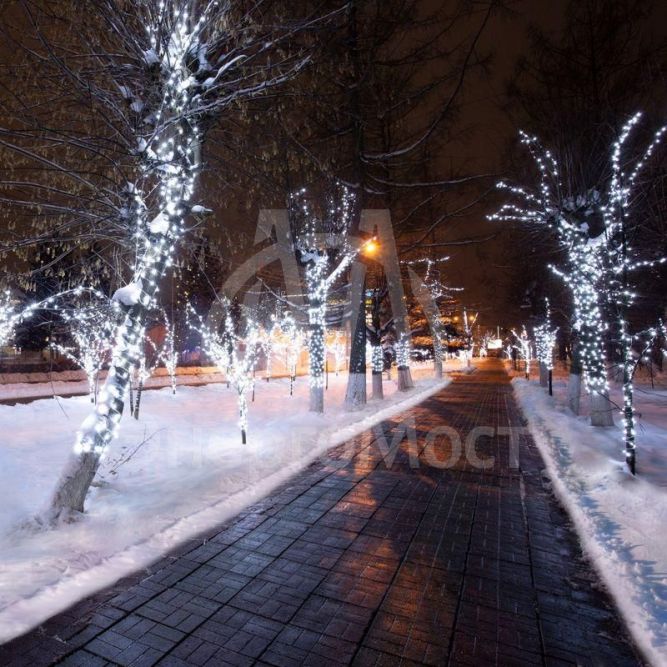 Гирлянда &amp;quot;LED Клип-лайт&amp;quot; 12В 150мм LED бел. Flashing (бел.) прозр. ПВХ (уп.100м) Neon-Night 325-165