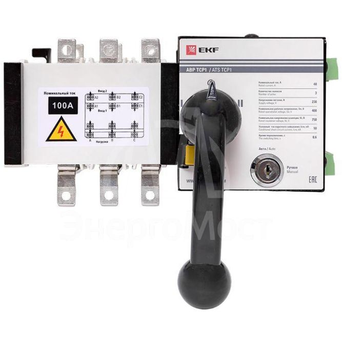 Устройство автоматического ввода резерва АВР 3п 100А 230В ТСР1 PROxima EKF ats-tsr1-100A-3p-pro