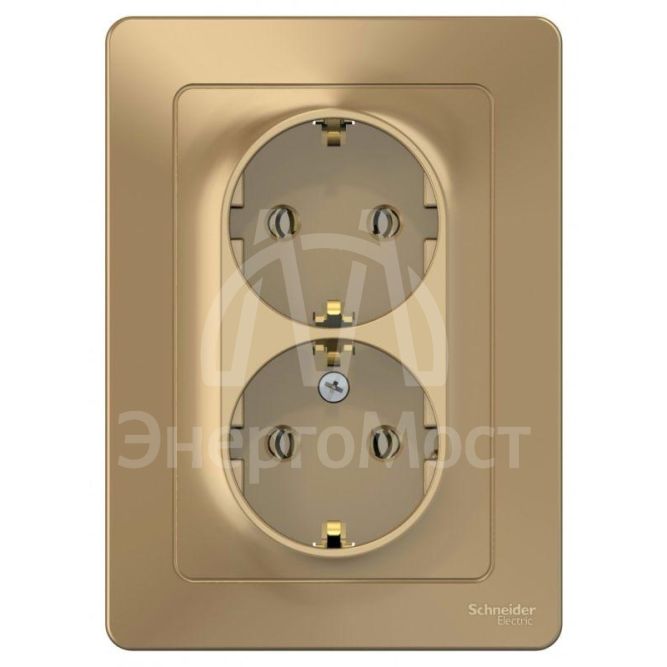 Розетка 2-м СП BLANCA 16А 250В без шторок с заземл. титан SchE BLNRS001024