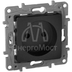 Механизм розетки 1-м СП Etika 2К 16А защ. шторки без заземл. винт. зажимы антрацит Leg 672634