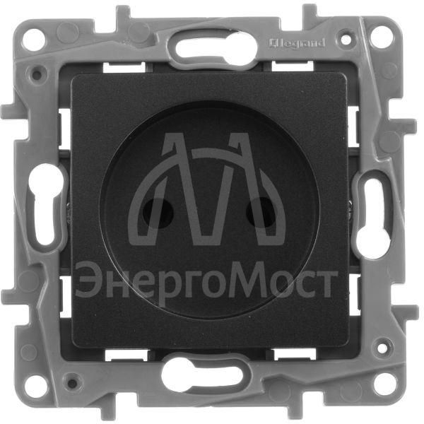 Механизм розетки 1-м СП Etika 2К 16А защ. шторки без заземл. винт. зажимы антрацит Leg 672634