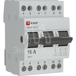 Переключатель трехпозиционный ТПС-63 3P 16А PROxima EKF TPS316