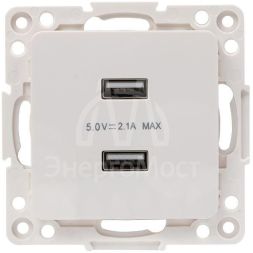 Механизм розетки USB 2-м Стокгольм 2.1А бел. PROxima EKF EYR16-028-10-2USB
