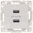 Механизм розетки USB 2-м Стокгольм 2.1А бел. PROxima EKF EYR16-028-10-2USB