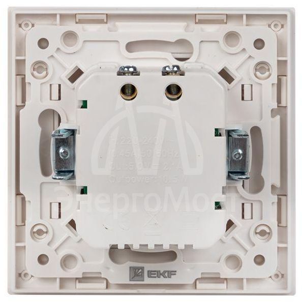 Механизм розетки USB 2-м Стокгольм 2.1А бел. PROxima EKF EYR16-028-10-2USB