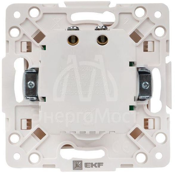 Механизм розетки USB 2-м Стокгольм 2.1А бел. PROxima EKF EYR16-028-10-2USB