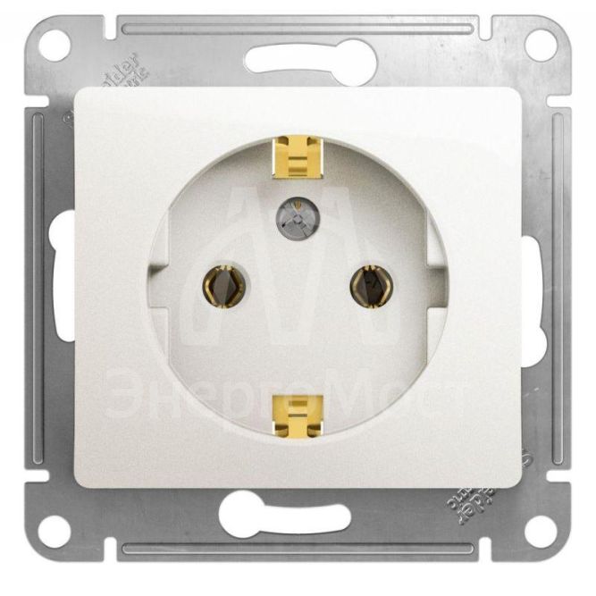 Механизм розетки 1-м Glossa 16А с заземл. перламутр SchE GSL000643