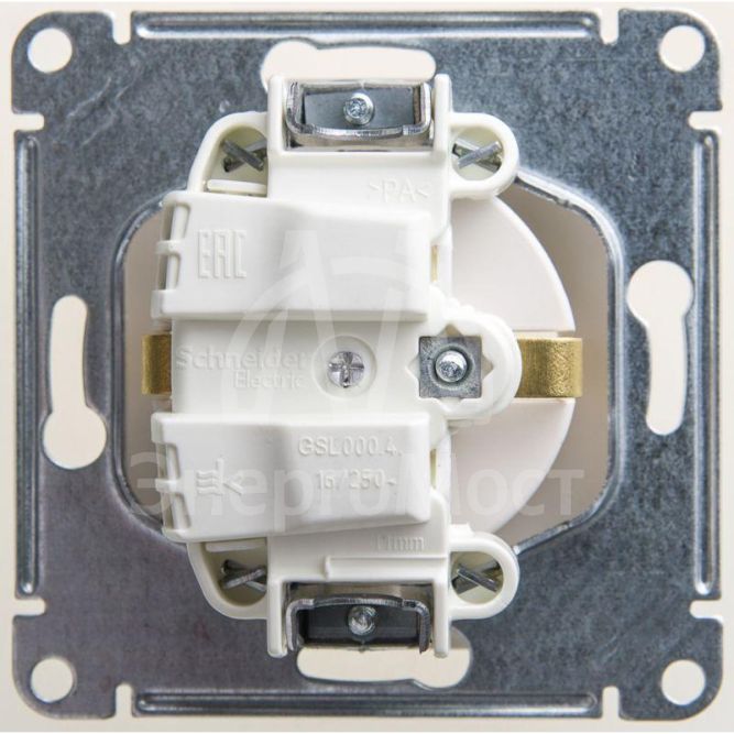 Механизм розетки 1-м Glossa 16А с заземл. перламутр SchE GSL000643