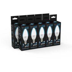 Лампа светодиодная Black 6.5Вт свеча 6500К холод. бел. E14 550лм GAUSS 103101307