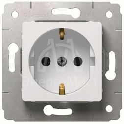 Механизм розетки 1-м СП Cariva 2К+3 16А 250В нем. станд. с заземл. бел. Leg 773659