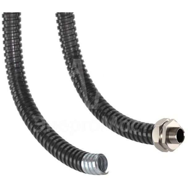 Металлорукав в ПВХ изоляции DN 15мм Dвн.15.5мм Dнар.19.5мм без протяжки черн. (уп.50м) DKC 6071R-015N