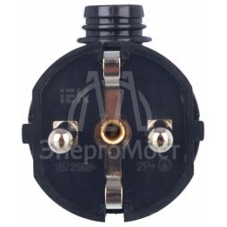 Вилка угловая ВПу11-02-Ст разборная с заземл. 16А черн. IEK EVP11-16-01-K02