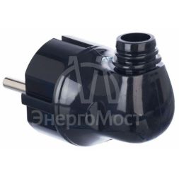 Вилка угловая ВПу11-02-Ст разборная с заземл. 16А черн. IEK EVP11-16-01-K02