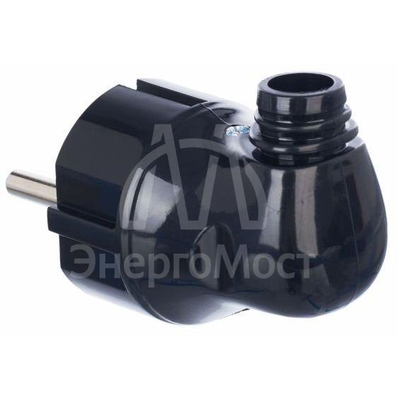 Вилка угловая ВПу11-02-Ст разборная с заземл. 16А черн. IEK EVP11-16-01-K02